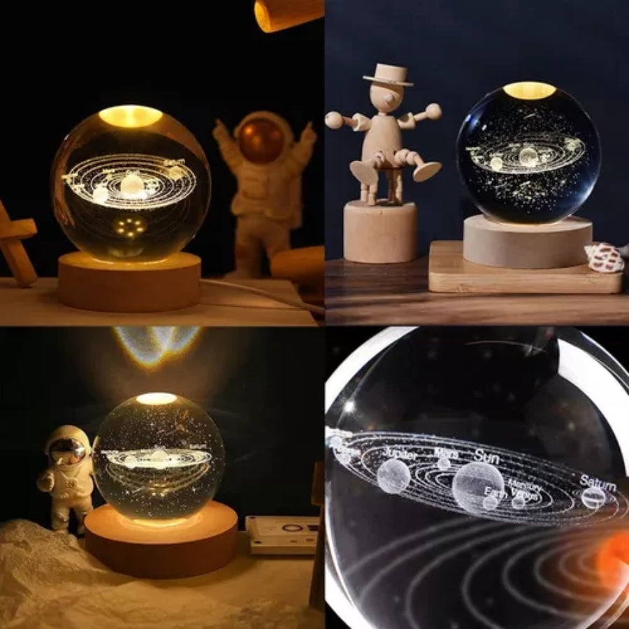 Lampara Bola De Cristal Luz Nocturna 6cm